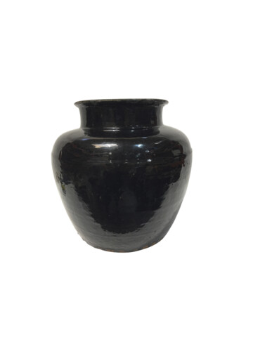 Large Black Glazed Ceramic Vessel from Central Asia 66836