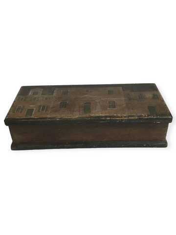 Rare 18th Century Swedish Wood Box with Painted 