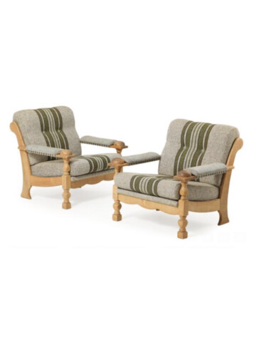 Pair of Danish Oak Lounge Arm Chairs 66436