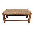 French Antique Oak and Rush Bench 21534