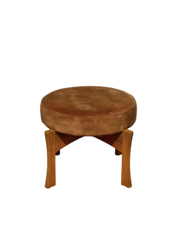 Danish 1960's Stool with Suede Cushion 65672