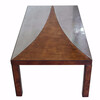 French Vintage Leather and Metal Coffee Table 21455