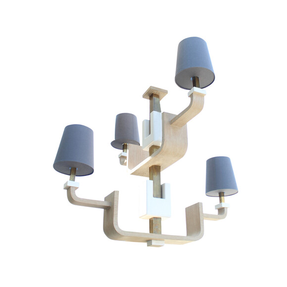 Limited Edition Oak and Bronze Chandelier 28068