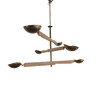 Lucca Studio Channing Chandelier with  Wood and Brass Element. 66139