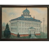 Rare 20th Century Composition American School House in Watercolor 60351