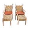 Pair of Arm Chairs and Ottomans by Audoux and Minet 30458