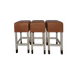 Lucca Studio Set of (3) Percy Saddle
Leather and Oak Stools 65053