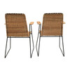 Set of (4) French Rattan Arm Chairs 30462