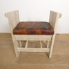 Limited Edition Oak Bench with Vintage Moroccan Leather Seat 62074