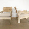 Pair of Lucca Studio Phoebe Oak Chairs with Linen Cushions 62090