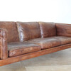 Danish 3-Seater Brown Leather Sofa 60141