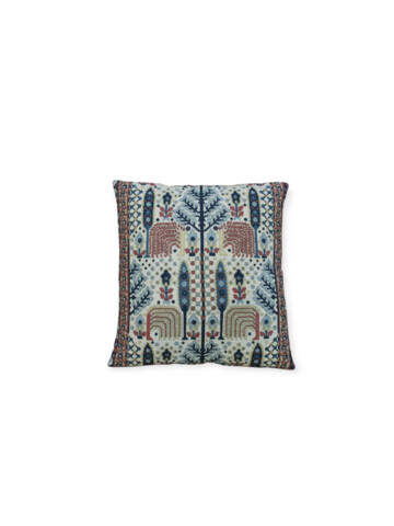 Vintage Printed Linen Textile Pillow 67502