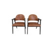 Pair of Danish Cerused Dining Chairs with Leather 55733