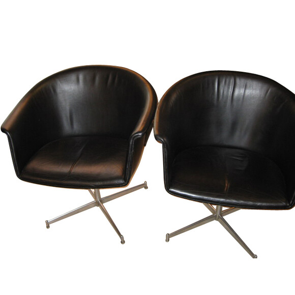 Pair Italian mid century swivel chairs 3441
