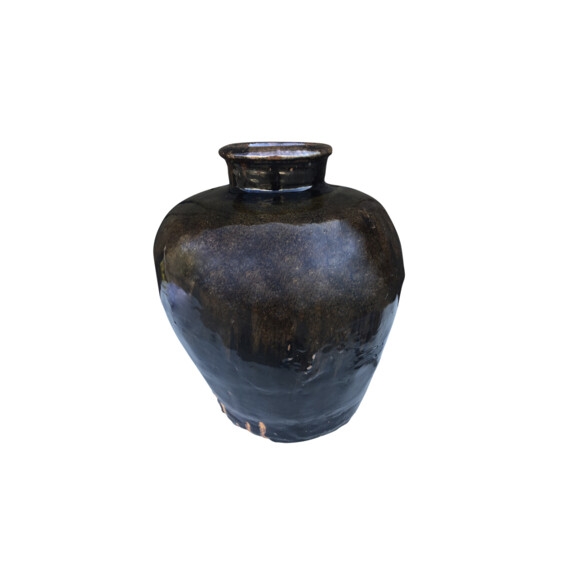 Large Black Glazed Ceramic Vessel from Central Asia 66831