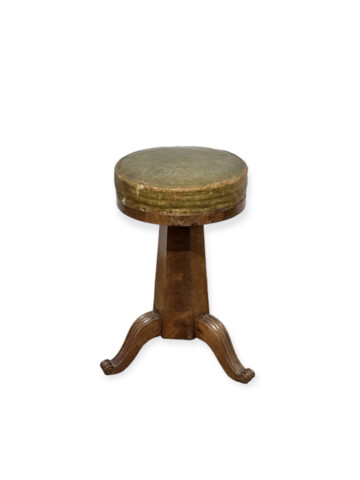 French Art Deco Leather Stool 65593