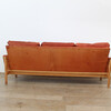 Vintage Danish Leather Sofa with Oak Frame 59775