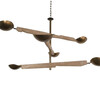 Lucca Studio Channing Chandelier with  Wood and Brass Element. 66139
