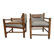 Pair French Rush Seat Arm Chairs 18533