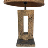 French Cork Base and Rattan Shade Table Lamp 29822