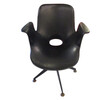 French Black Leather Swivel Desk Chair 18472