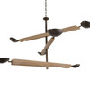 Lucca Studio Channing Chandelier with  Wood and Brass Element. 63079