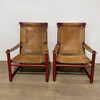 Pair of 1970's Saddle Leather Arm Chairs 66758