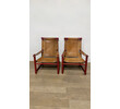 Pair of 1970's Saddle Leather Arm Chairs 66758