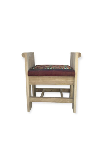 Limited Edition Oak Bench with Vintage Moroccan Leather Seat 67272