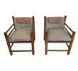 Pair French Rush Seat Arm Chairs 18533