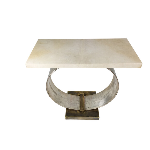 Lucca Limited Edition Table in parchment and mixed metals 18602