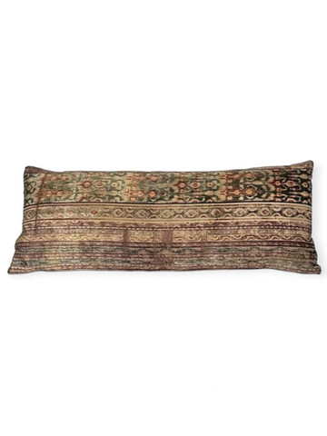 Rare18th Century Kerman Silk Velvet Textile Lumbar Pillow 60242