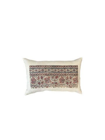 Vintage French Wood Block Textile Pillow 67552