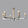 Lucca Studio Porto Oak and Stainless Chandelier 29759