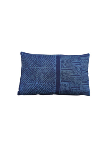 Vintage Indonesian Indigo Batik Textile Pillow 67278