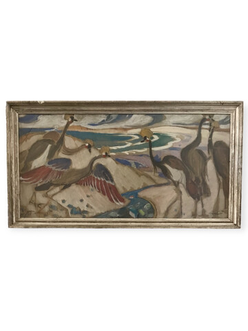 Fine French Gouache Painting of Birds 65945