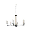 Lucca Studio Porto Oak and Stainless Chandelier 62976