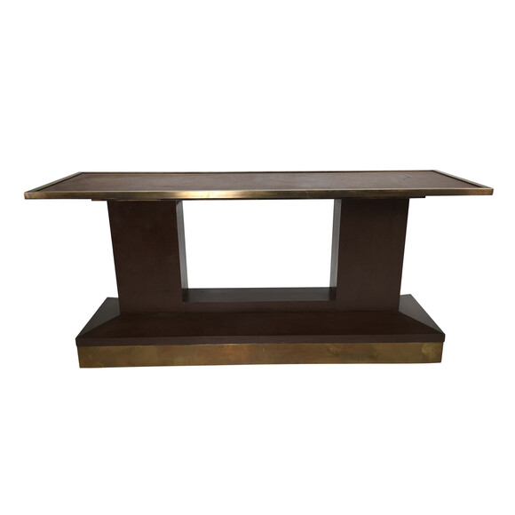 Lucca Limited Edition Console Table with Antique Leather Top 19036