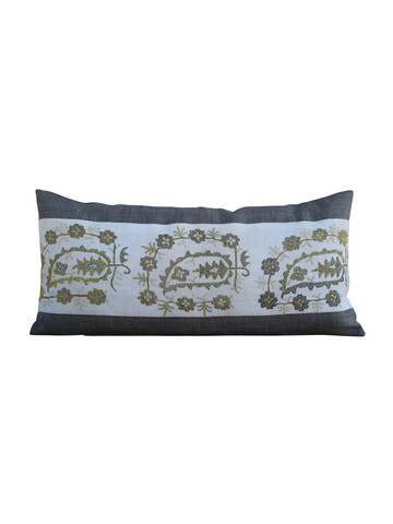 Large Lumbar Pillow of Antique Turkish Metallic Embroidery 60229