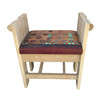 Limited Edition Oak Bench with Vintage Moroccan Leather Seat 64758