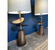 Lucca Studio Pair Callisto Bronze and Wood Lamps 61403