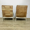 Pair of Limited Edition Oak and Vintage Leather Arm Chairs 60979