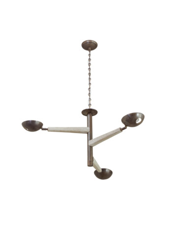 Lucca Limited Edition Oak and Brass Chandelier 67131