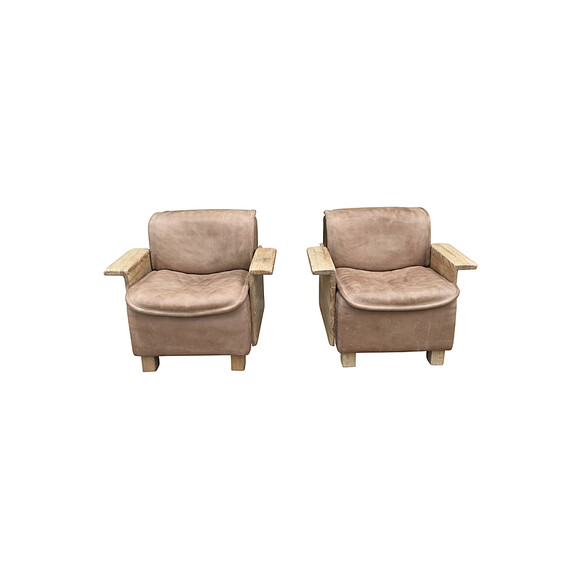 Pair of Limited Edition DeSede Leather Arm Chairs 29671