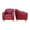 Pair of Mid Century French Red Leather Club Chairs 26920