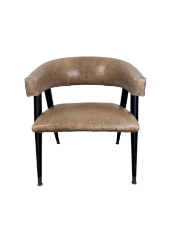 Single Danish Round Back Leather Chair 64675