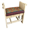 Limited Edition Oak Bench with Vintage Moroccan Leather Seat 59974