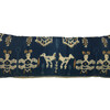 Vintage Indonesian Indigo Ikat Textile Large Lumbar Pillow 23013