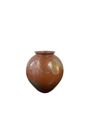Japanese Hammered Copper and Gilt Vase 67366