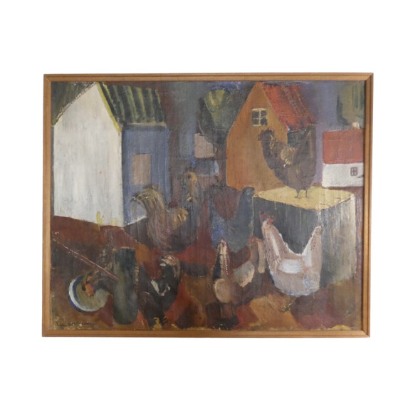 French Oil Painting of Farm Animals 50469
